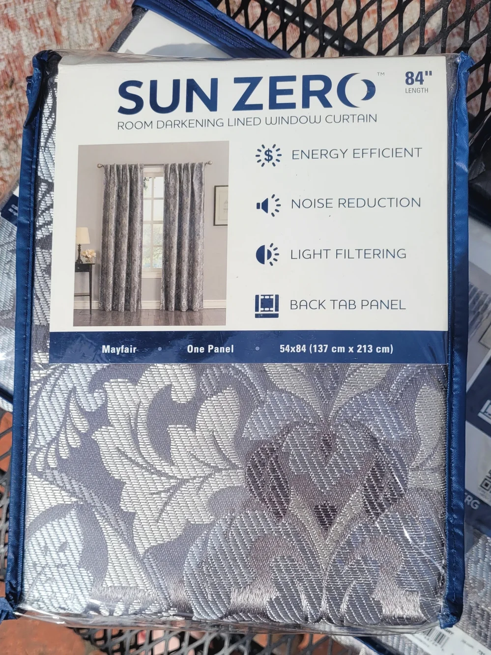 Mayfair Gray Room Darkening Lined Window Curtain Panel Set (Two Panels)